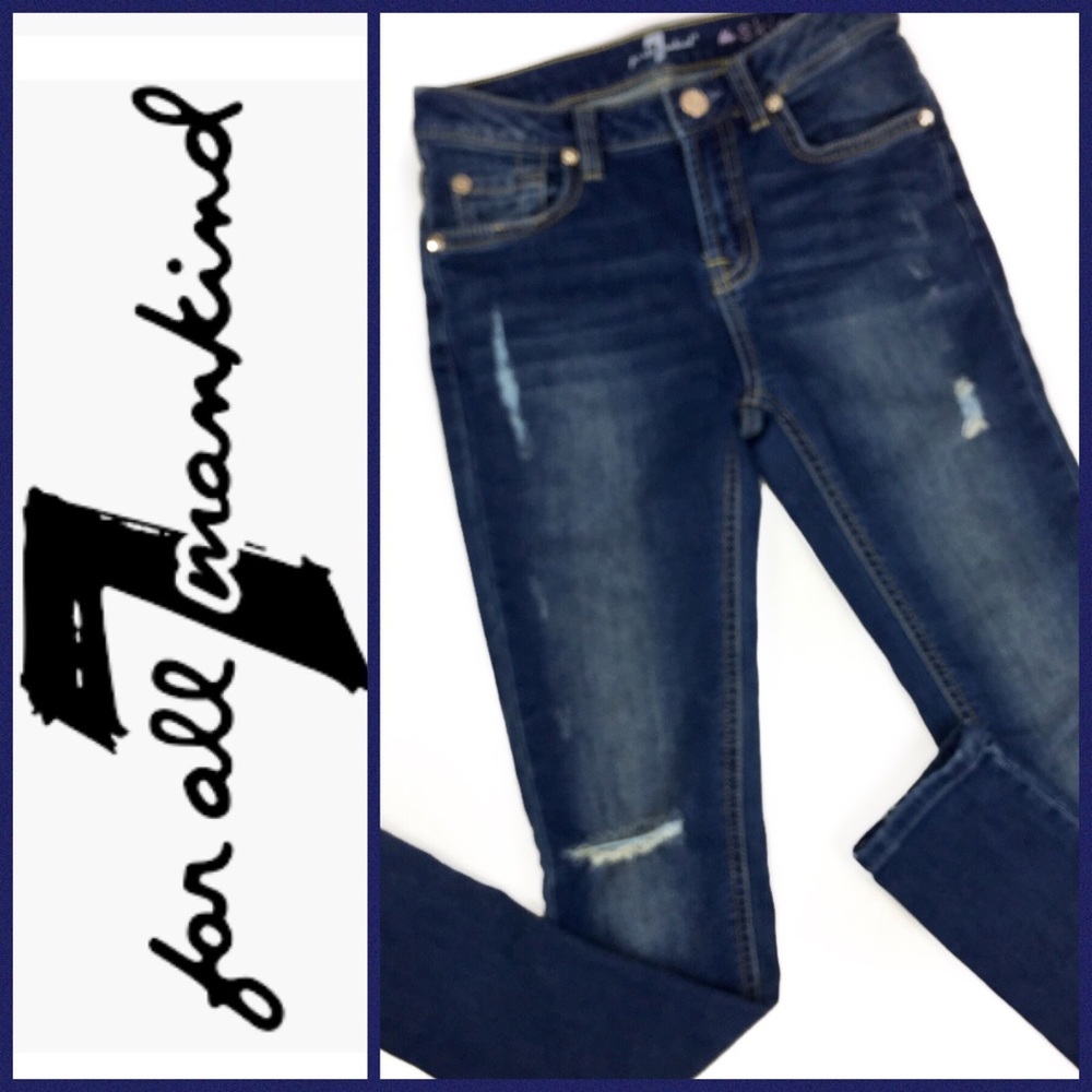 7 For All Mankind “The Skinny” Distressed Jeans 12
